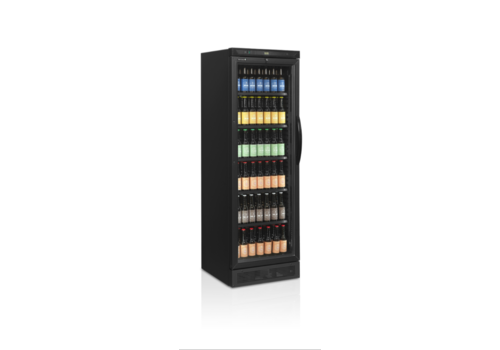  HorecaTraders Refroidisseur de bouteilles | Verre noir | Porte à charnière à gauche 