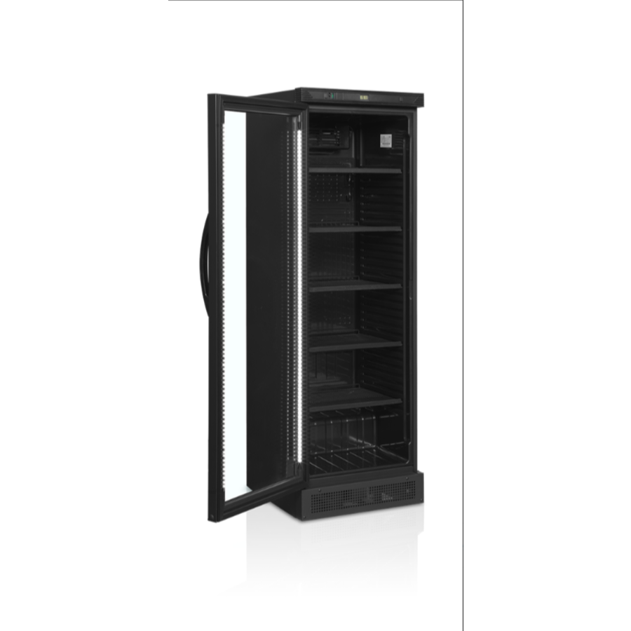 Refroidisseur de bouteilles | Verre noir | Porte à charnière à gauche