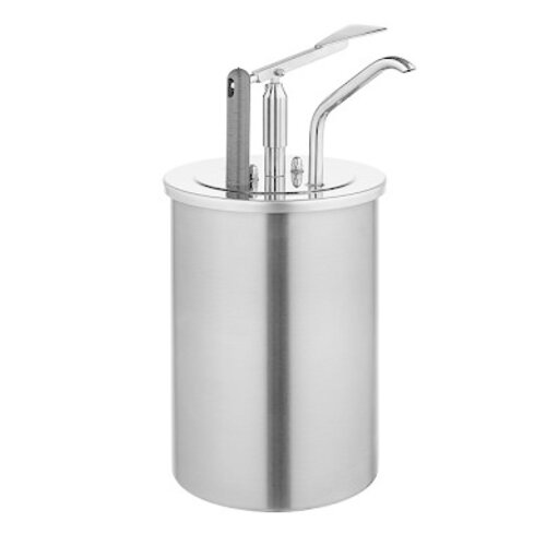  HorecaTraders Pompe à sauce avec récipient en acier inoxydable 6 L 