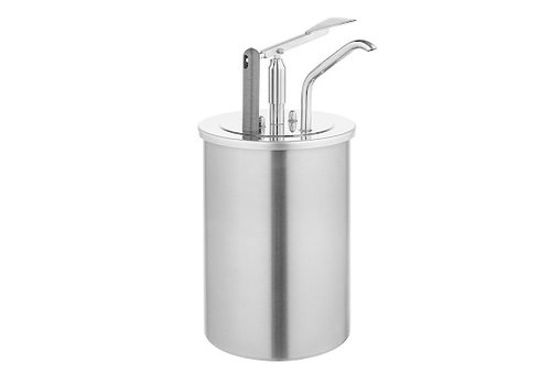 HorecaTraders Pompe à sauce avec récipient en acier inoxydable 3 L 