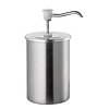 HorecaTraders Sauce pump with stainless steel container | BCMK Push Button Dispenser| 6 L |