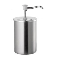 Pompe à sauce avec récipient en acier inoxydable | Distributeur à bouton-poussoir BCMK | 6 L |