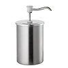 HorecaTraders Sauce pump with stainless steel container | BCMK Push Button Dispenser | 3L |