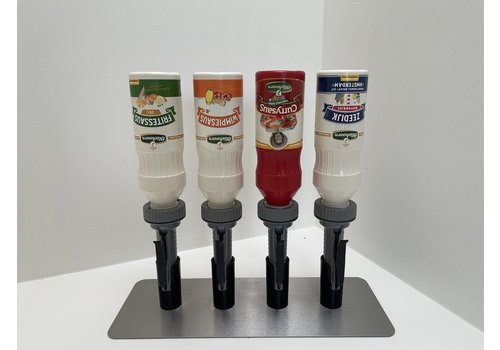  HorecaTraders 4 distributeurs de sauce en corne d'huile | 900 ML | 