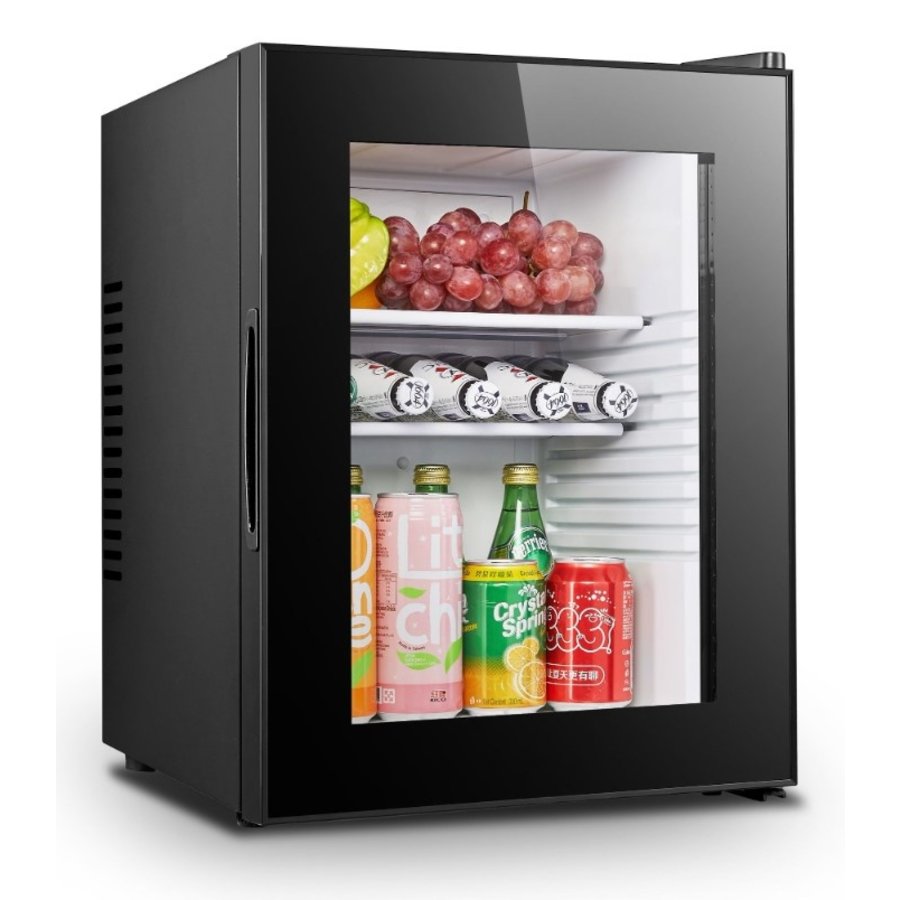 Minibar Zwart met glazen deur 40 liter  545x443x405 mm