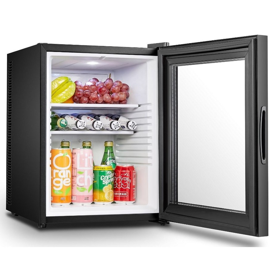 Minibar noir avec porte vitrée 40 litres 545x443x405 mm