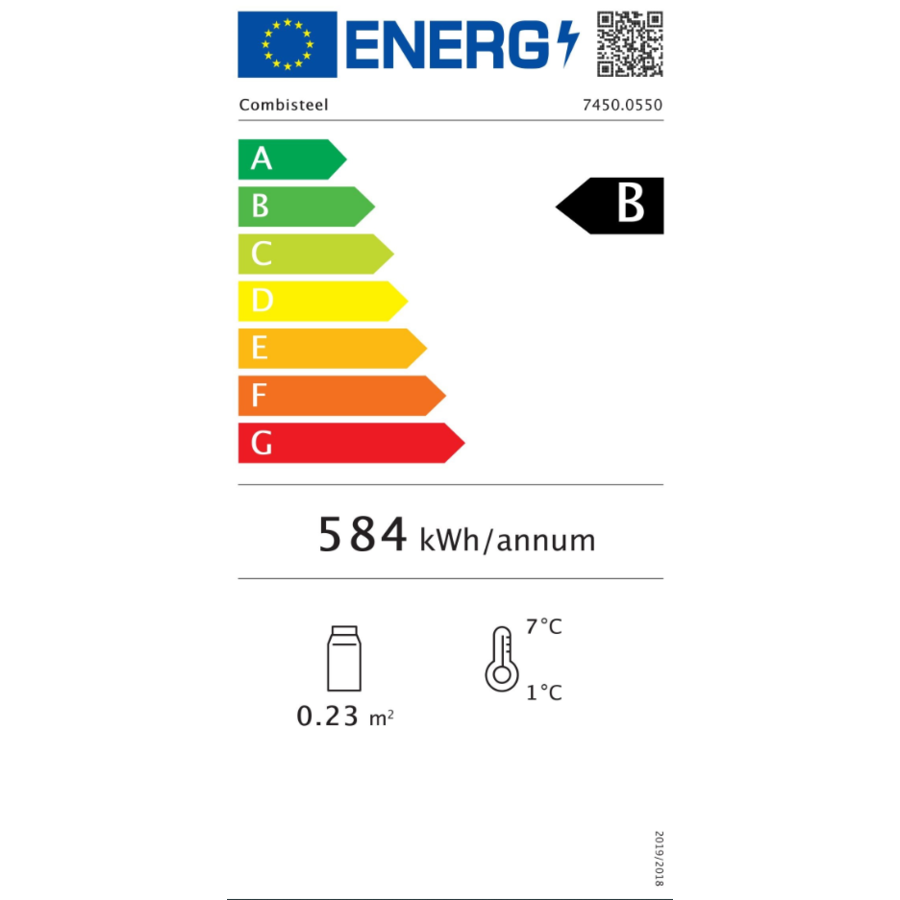 réfrigérateur | acier inoxydable | porte simple | 810 (L) x 800 (P) x 2130 mm (H)