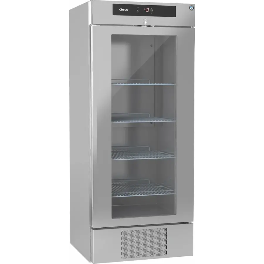 réfrigérateur | porte vitrée | porte simple | acier inoxydable | 830 (L) x 770 (P) x 1970 (H)