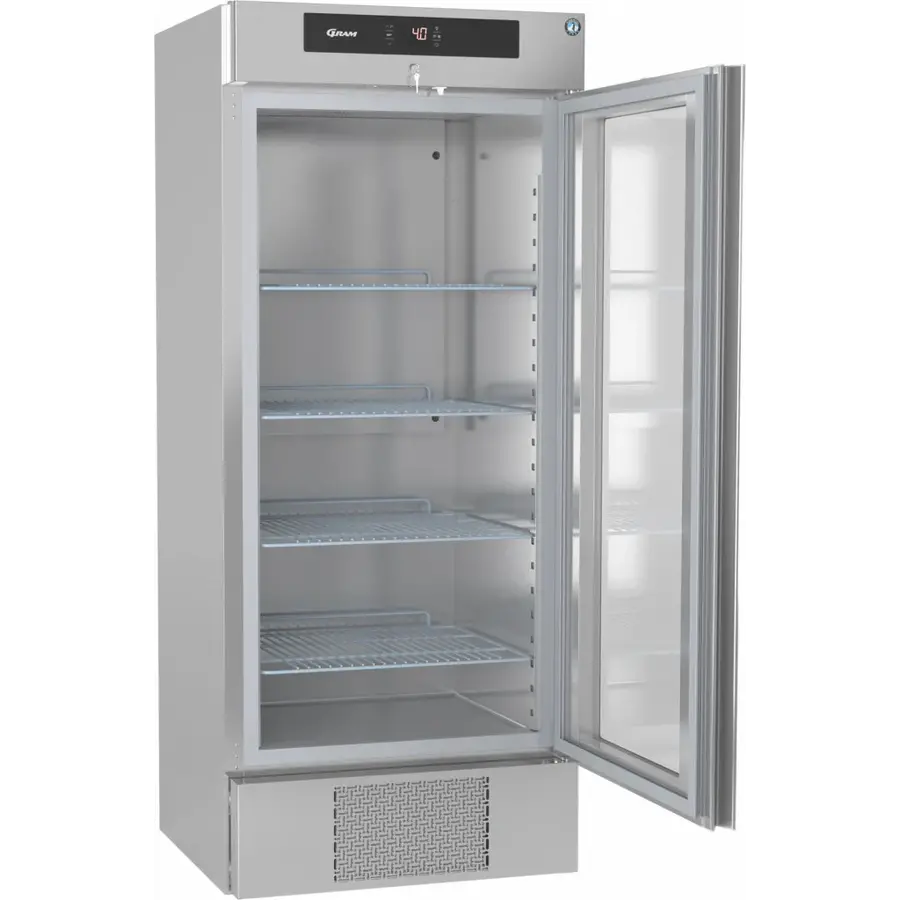 réfrigérateur | porte vitrée | porte simple | acier inoxydable | 830 (L) x 770 (P) x 1970 (H)