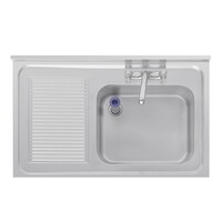 Stainless steel sink with drainer | 1200mm