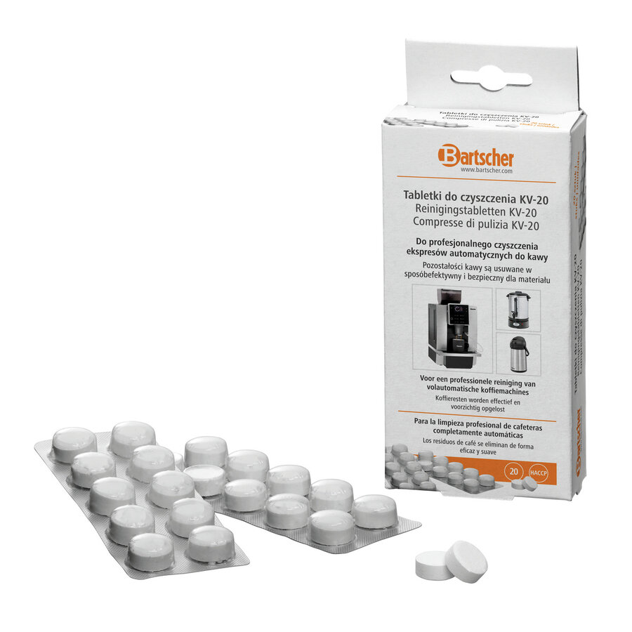 Tablettes de nettoyage pour machine à café | 20 x 2 blisters de 10 comprimés de nettoyage
