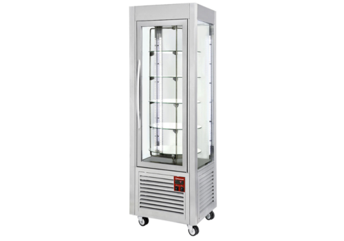  HorecaTraders Vitrine à pâtisserie | Vitrine à gâteaux | 5 plateformes rotatives | 360 LT | 