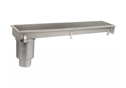  HorecaTraders Siphon de sol | 1000 x 200 mm | Acier inoxydable 304 | 3,70 l/s 