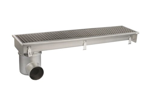  HorecaTraders Siphon de sol | 1000 x 200 mm | Acier inoxydable 304 | 3,70 l/s 
