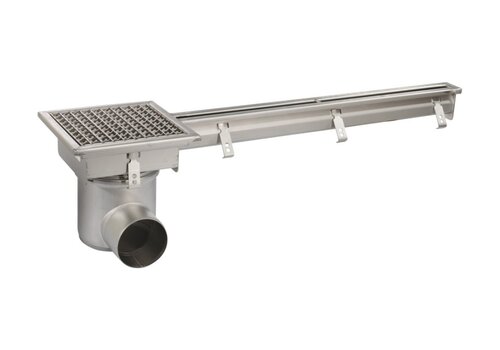  HorecaTraders Floor drain slotted gutter | stainless steel | 1000x20mm | 3.70 l/s 