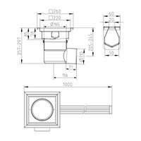Caniveau à fente pour siphon de sol | acier inoxydable | 1000 x 20 mm | 3,70 l/s