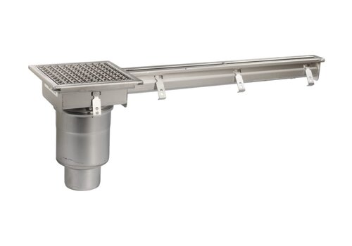  HorecaTraders Floor drain slotted gutter | stainless steel | 1000x20mm | 3.70 l/s 