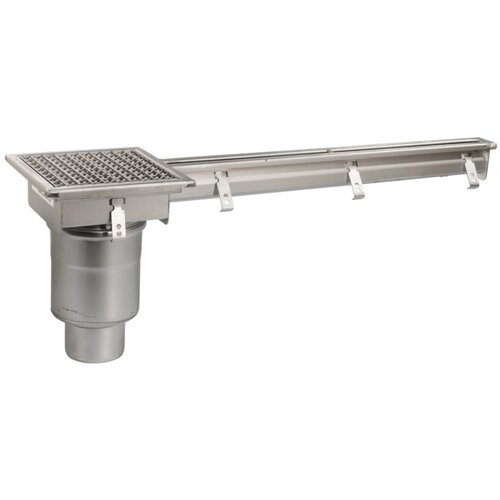  HorecaTraders Caniveau à fente pour siphon de sol | acier inoxydable | 1000 x 20 mm | 3,70 l/s 