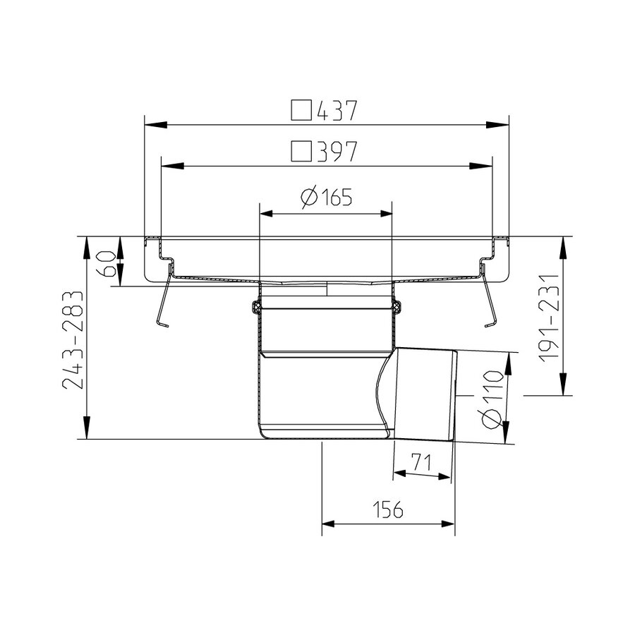 kitchen sink | 400 x 400 mm | Stainless steel | 3.70 l/s