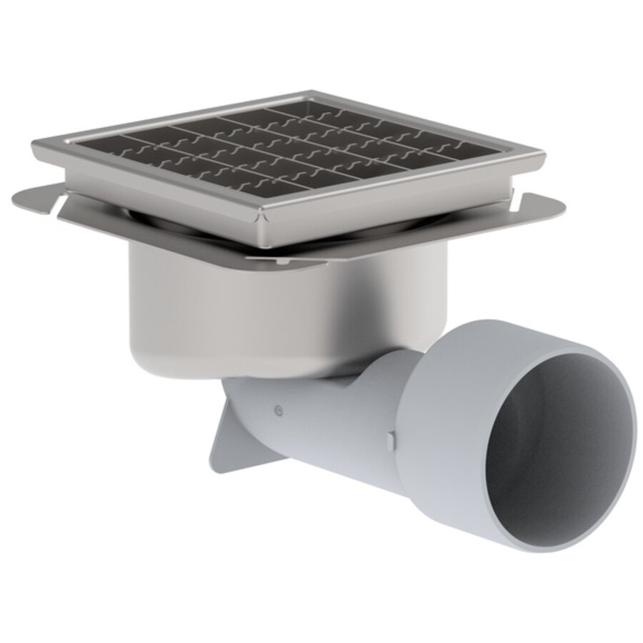siphon de sol | 197x197 mm | Acier inoxydable 304 | 1,50 l/s - 2,00 l/s