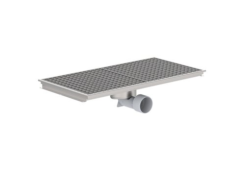  HorecaTraders Siphon de sol | 965 x 497 mm | 1,50 l/s - 2,00 l/s | Acier inoxydable 