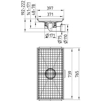 Floor drain| 765 x 397mm | 1.50 l/s - 2.00 l/s | Stainless steel
