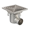 HorecaTraders Bodenablauf | 300 x 300 mm | Edelstahl 304 | horizontale Verbindung | 3,70 l/s