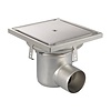 HorecaTraders Siphon de sol | 300 x 300 mm | Acier inoxydable 304 | connexion horizontale | 3,70 l/s