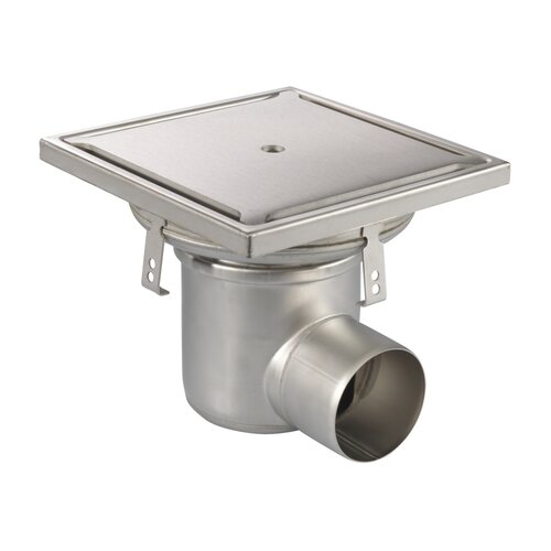  HorecaTraders Floor drain | 300 x 300 mm | stainless steel 304 | horizontal connection | 3.70 l/s 