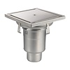 HorecaTraders Siphon de sol | 300 x 300 mm | Acier inoxydable 304 | connexion verticale | 3,70 l/s