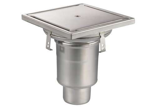  HorecaTraders Floor well | 300x300mm | stainless steel 304 | vertical connection | 3.70 l/s 