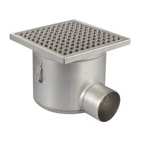 Bodenablauf | 300 x 300 mm | Edelstahl 304 | horizontale Verbindung | 7,80 l/s