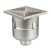 HorecaTraders Floor well | 300x300mm | stainless steel 304 | vertical connection | 7.80 l/s