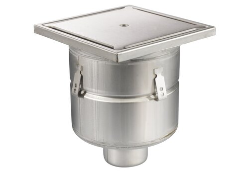  HorecaTraders Floor well | 300x300mm | stainless steel 304 | vertical connection | 7.80 l/s 