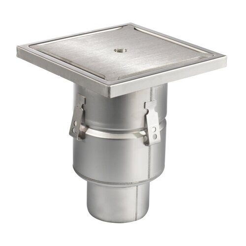  HorecaTraders Floor well | 250x250mm | stainless steel 304 | vertical connection | 3.70 l/s 