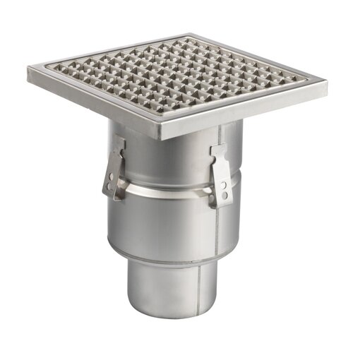  HorecaTraders Floor well | 250x250mm | stainless steel 304 | vertical connection | 3.70 l/s 