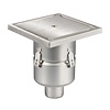 HorecaTraders Siphon de sol | 250 x 250 mm | Acier inoxydable 304 | connexion verticale | 3,70 l/s