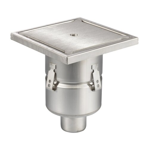  HorecaTraders Floor drain | 250 x 250 mm | stainless steel 304 | vertical connection | 3.70 l/s 