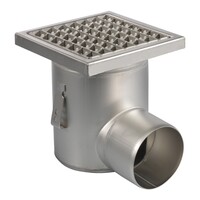 Bodenablauf | 200 x 200 mm | Edelstahl 304 | horizontale Verbindung | 3,70 l/s