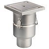HorecaTraders Siphon de sol | 200 x 200 mm | Acier inoxydable 304 | connexion verticale | 3,70 l/s
