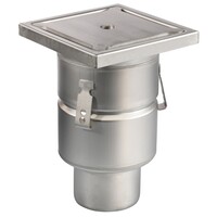 Floor drain | 200 x 200 mm | stainless steel 304 | vertical connection | 3.70 l/s