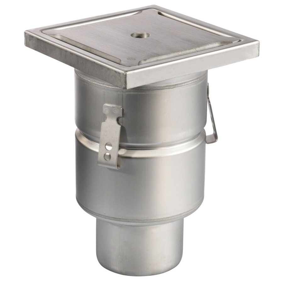 Floor drain | 200 x 200 mm | stainless steel 304 | vertical connection | 3.70 l/s