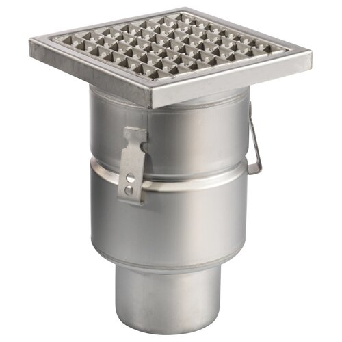  HorecaTraders Floor well | 200x200mm | stainless steel 304 | vertical connection | 3.70 l/s 