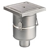 HorecaTraders Siphon de sol | 200 x 200 mm | Acier inoxydable 304 | connexion verticale | 3,70 l/s