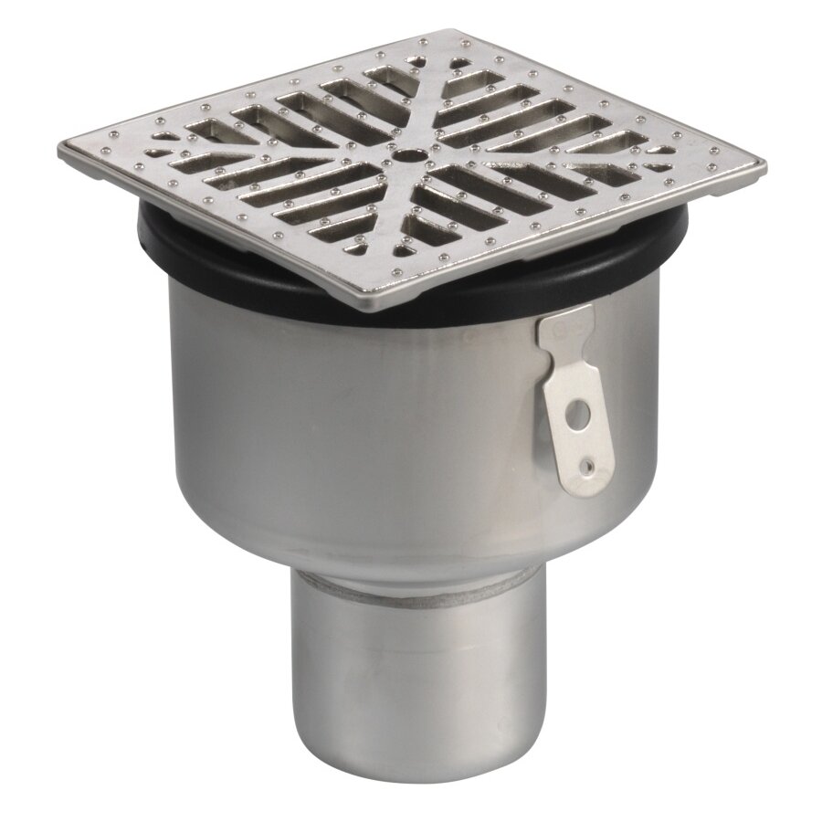 Floor drain | 145 x 145 mm | stainless steel 304 | vertical connection | 1.40 l/s