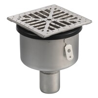 Floor drain | 145 x 145 mm | stainless steel 304 | vertical connection | 1.40 l/s