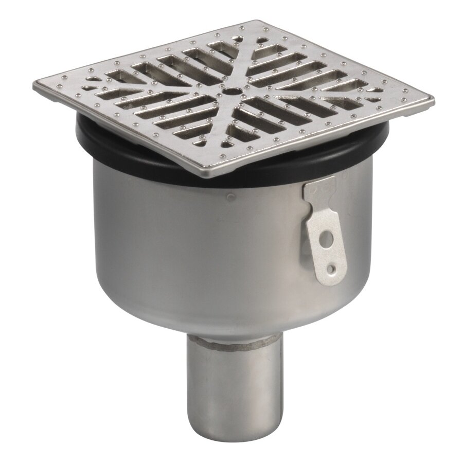 Floor drain | 145 x 145 mm | stainless steel 304 | vertical connection | 1.40 l/s