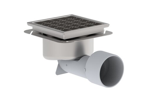  HorecaTraders siphon de sol | 197x197 mm | Acier inoxydable 304 | 1,50 l/s - 2,00 l/s 