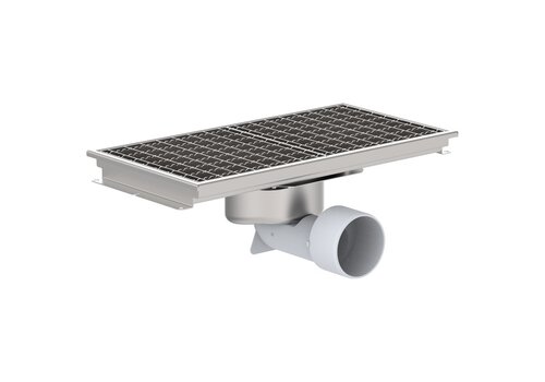  HorecaTraders Siphon de sol | 565 x 297 mm | 1,50 l/s - 2,00 l/s | Acier inoxydable 