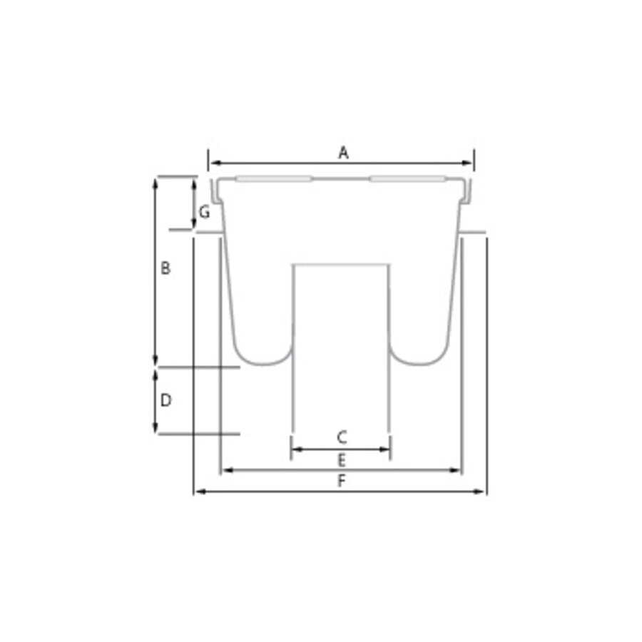 Vloerput | 200  x 200 mm | RVS 304 | verticale aansluiting  | 1,60 l/s